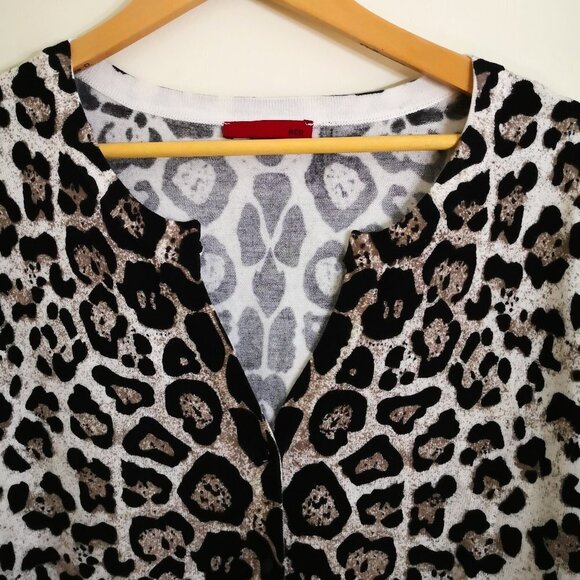 New RED Leopard Print Cardigan Size XL - Picture 2 of 4